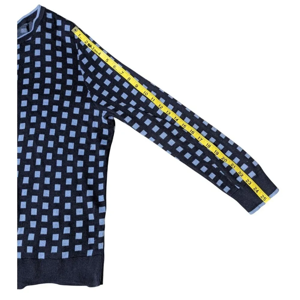 Charter Club Navy & Light Blue Checkered Button-Front Cardigan XXL Cotton Blend - Picture 13 of 13